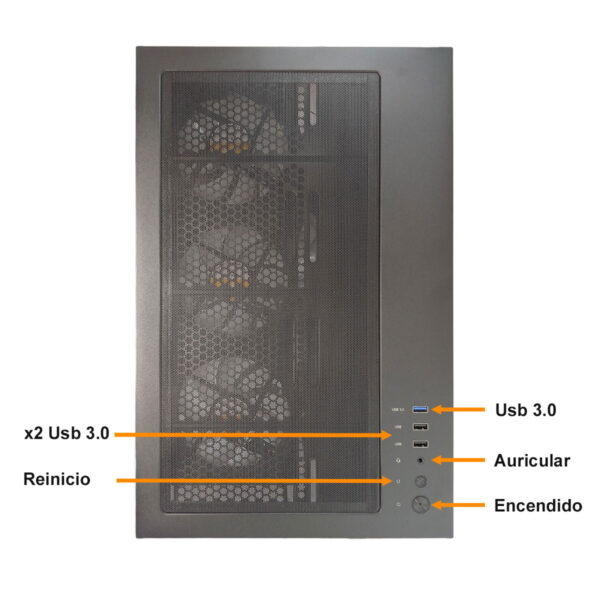 GABINETE PC SEAVIEW GQ360B |7 FANES | NEGRO