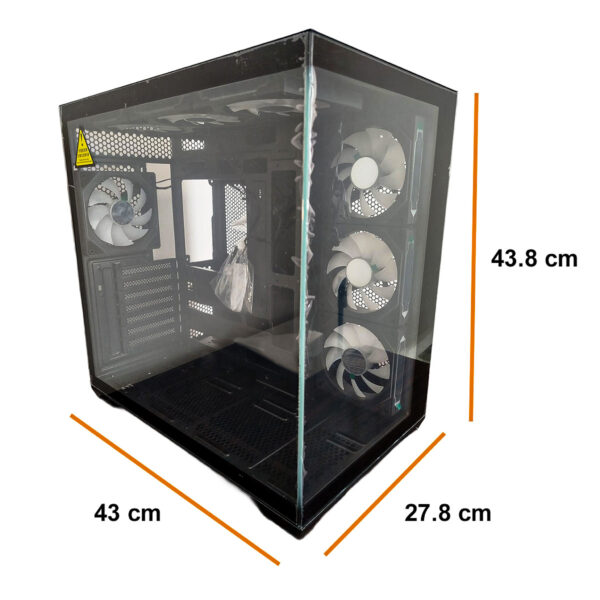 GABINETE PC SEAVIEW GQ360B |7 FANES | NEGRO