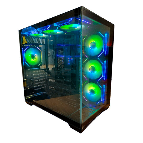 GABINETE PC SEAVIEW GQ360B |7 FANES | NEGRO