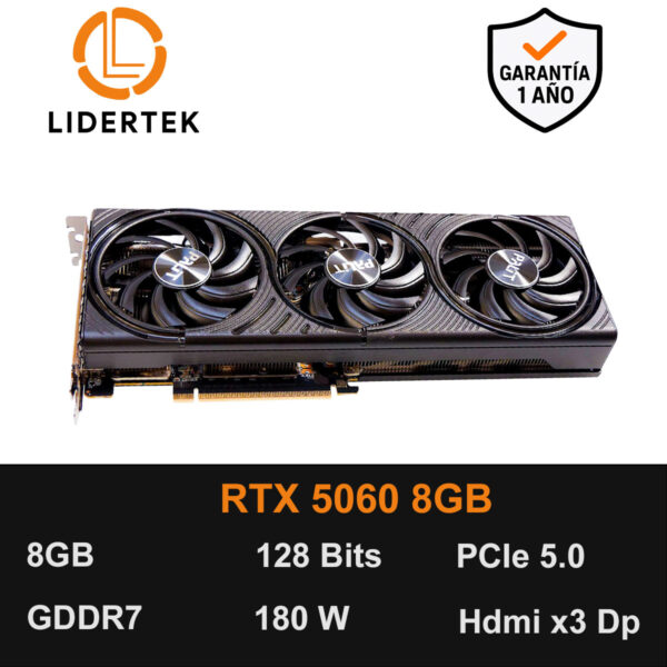 GRAFICA RTX5060 - PALIT - 8GB - GDDR7 - x3 FAN