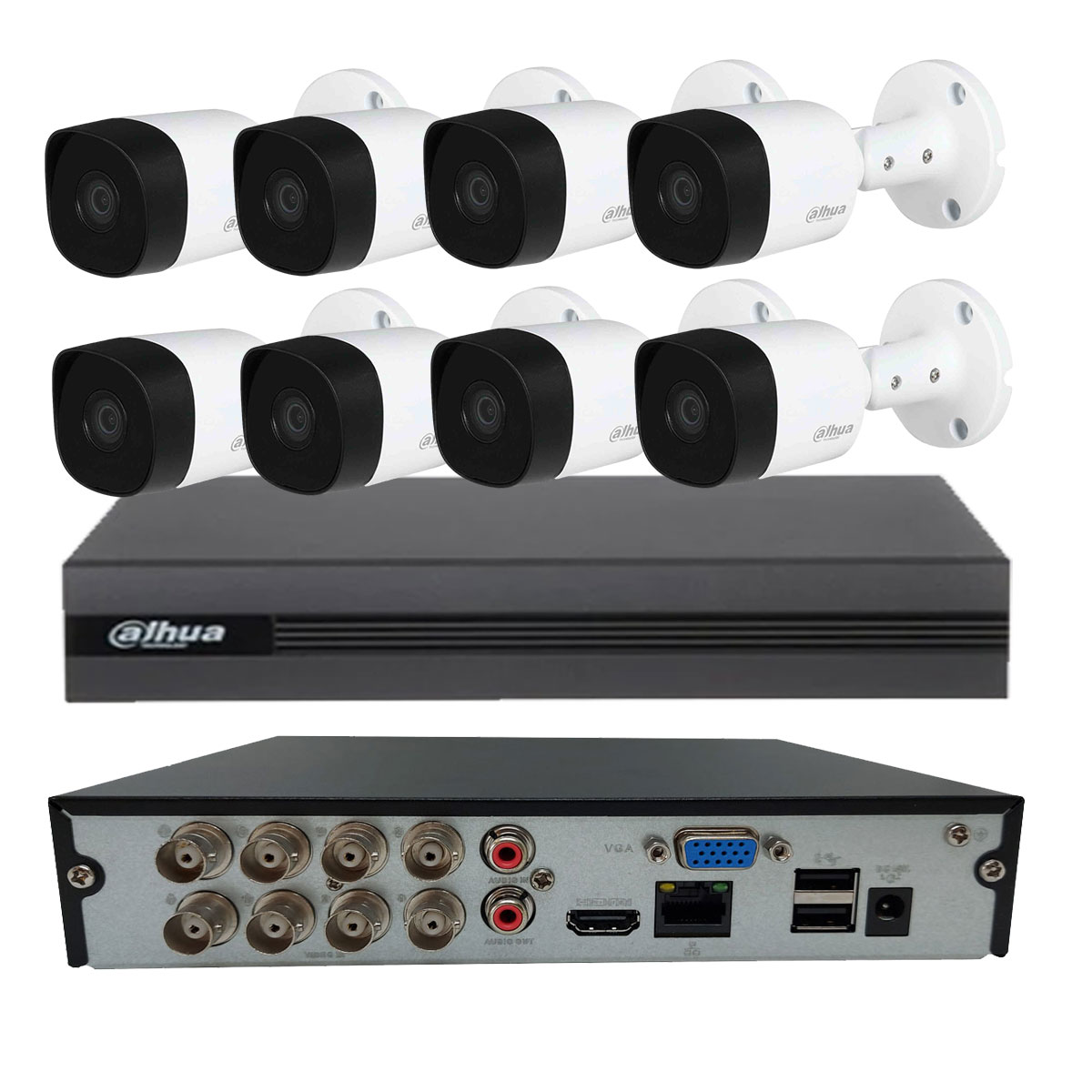Kit de Seguridad 8 Camaras Exterior Full Hd Dvr + Disco Duro