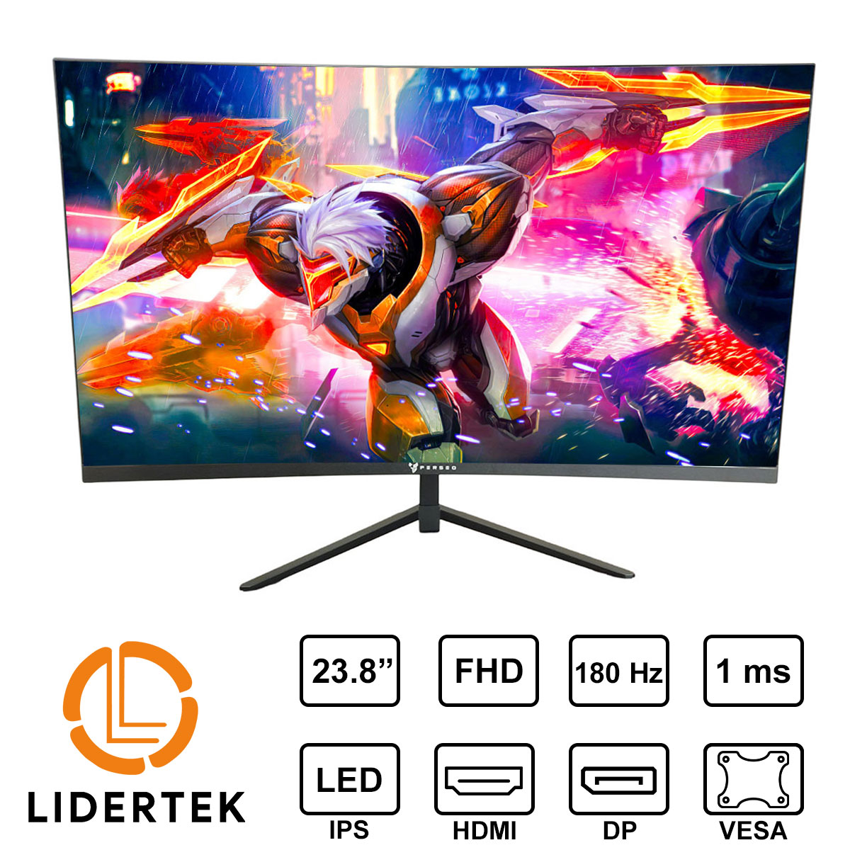 MONITOR 24" | PERSEO CURVED R1500 | FHD | 180HZ - 1ms | HDMI-DP