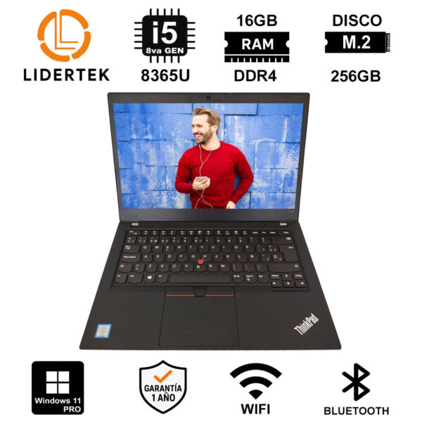 NOTEBOOK I5-8365U - 16GB / 256GB SSD - 14" - LENOVO T490