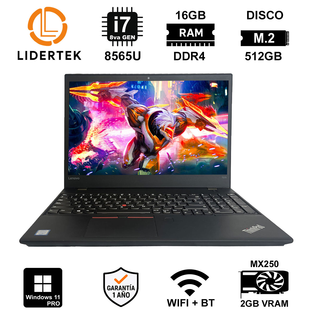 NOTEBOOK i7-8665U - 32GB / 512GB M.2 - 15" - LENOVO T590