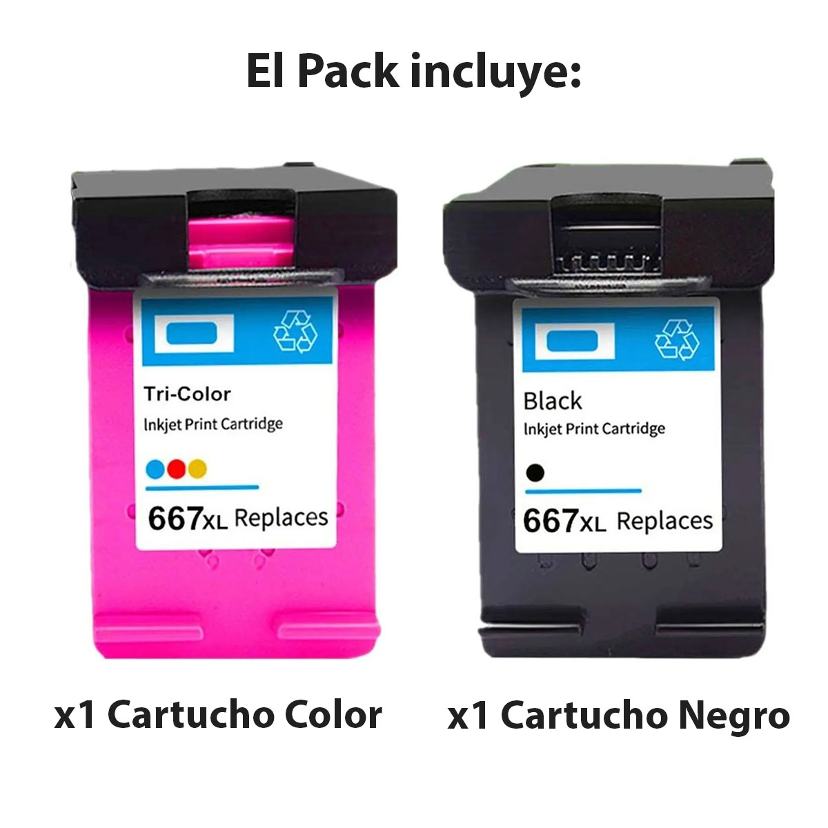 Pack Cartucho Compatible Con Hp 667 Xl Hp 2375 2775 2776