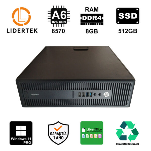 Pc Escritorio Completa Hp 8gb Ram + 512gb Ssd, Ideal Estudio