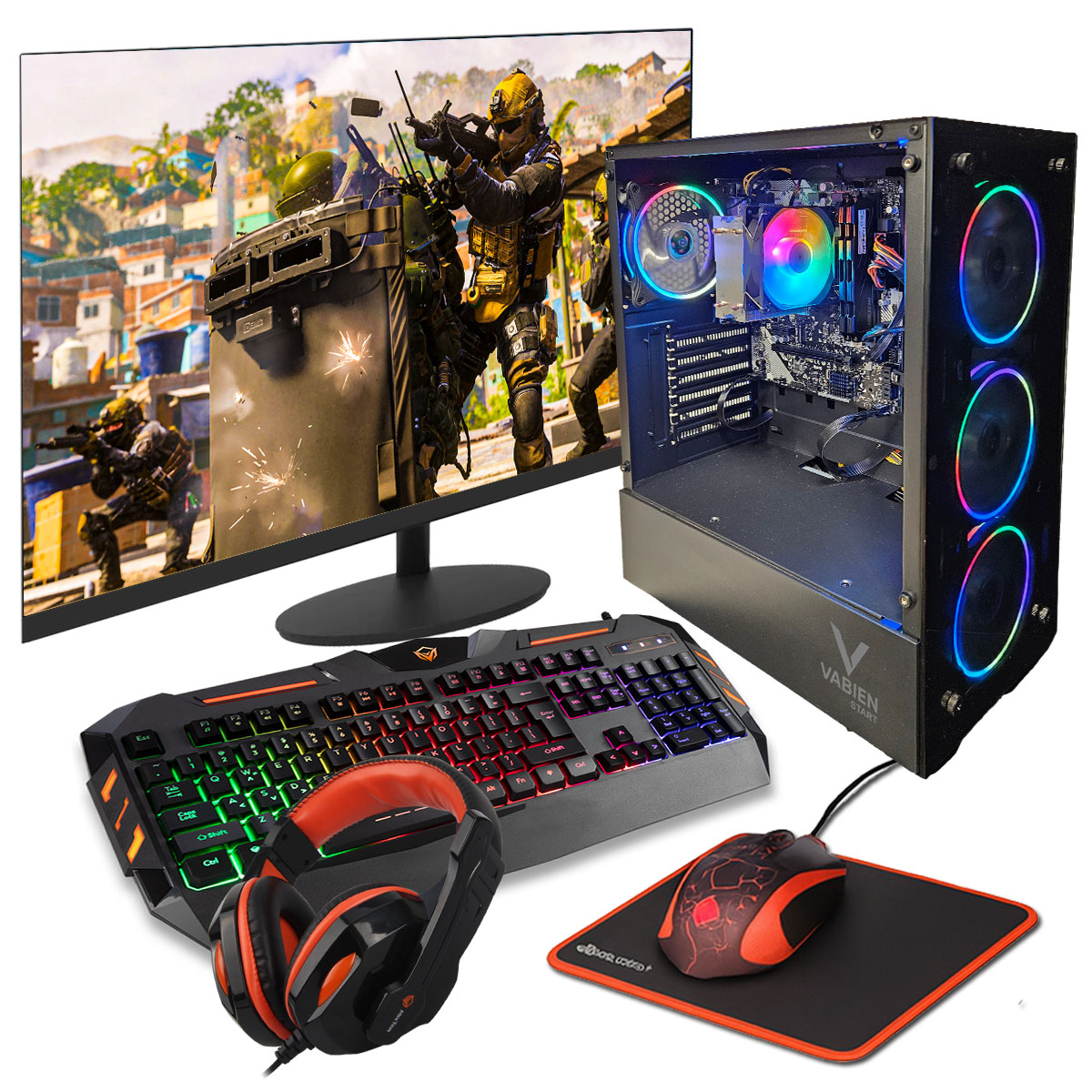 Pc Torre Gamer Ryzen 7 32gb Ram - Ssd 480gb + Combo Monitor