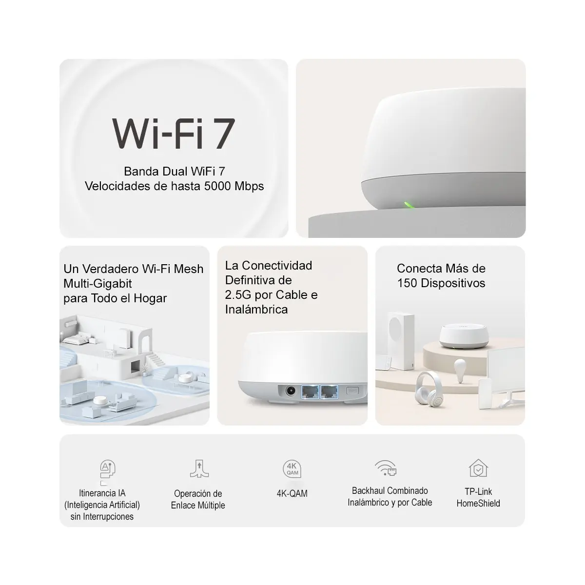 Sistema Wifi Mesh Tp-link Deco Be25 Gigabit Wifi 7 Interior