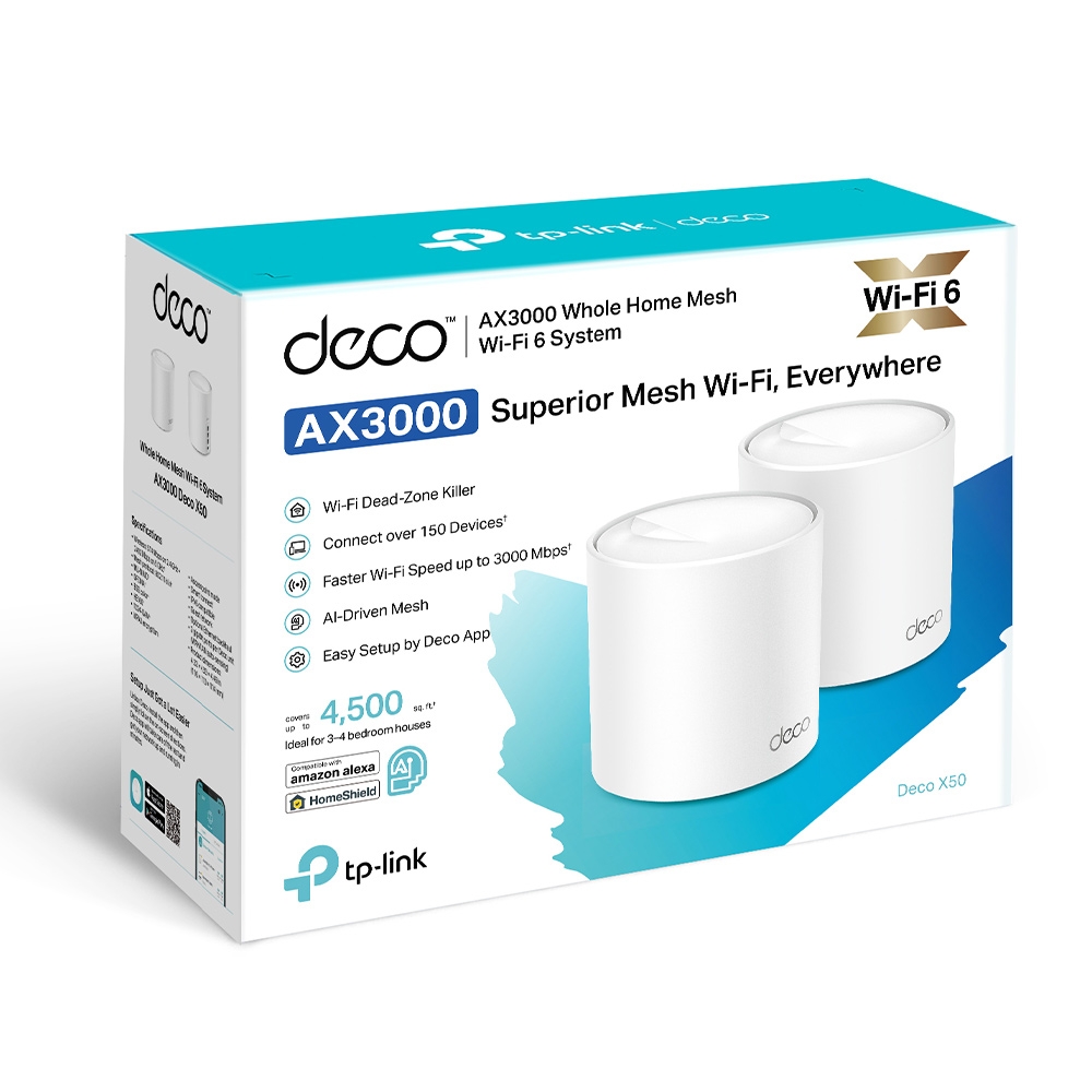 Sistema Wifi Mesh Tplink Deco X50 Gigabit Wifi 6 Exterior x2