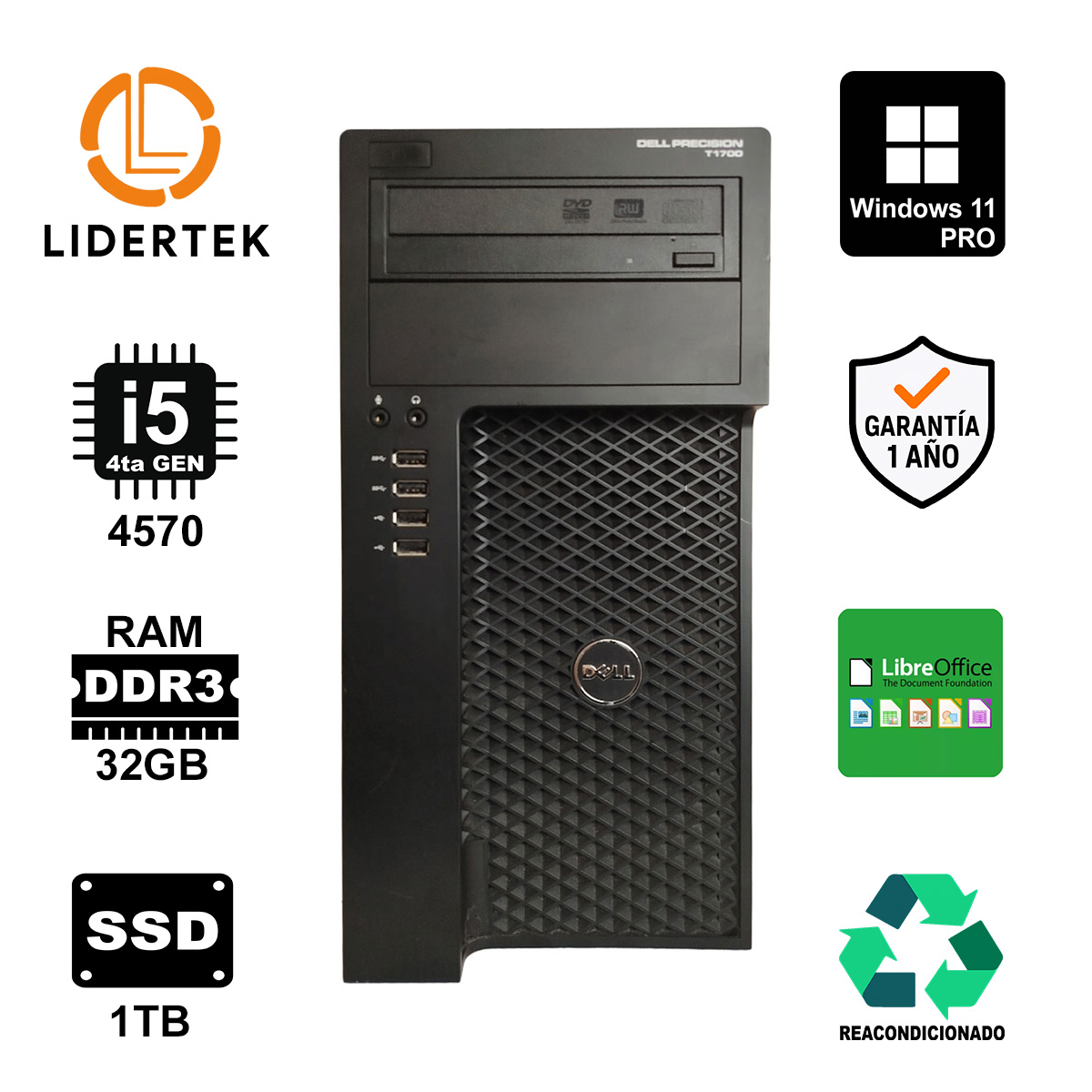 Torre Pc Escritorio Intel Core I5 16gb Ssd 1Tb Windows 11