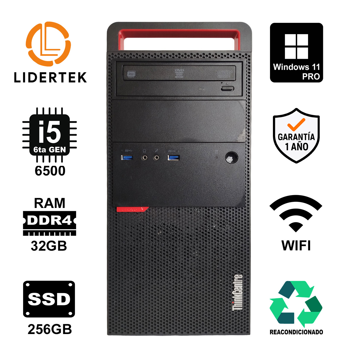 Torre Pc Escritorio Intel Core I5 32gb Ssd 256gb Win11 Wifi