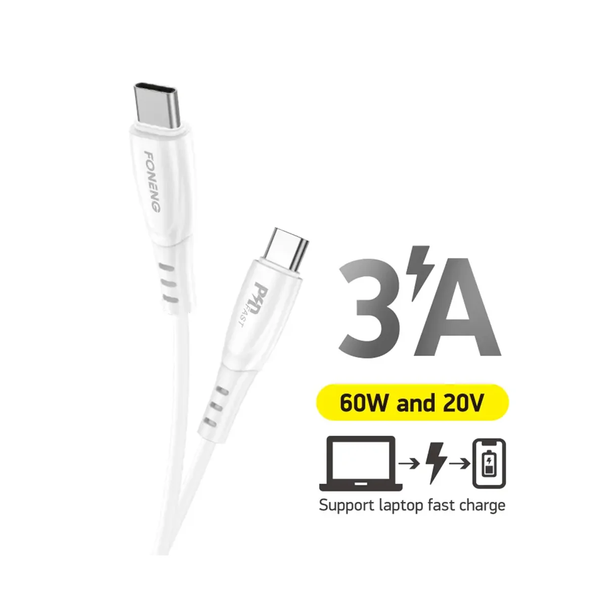Cable Tipo C a Tipo C | 1 Metro | Datos Carga Rápida