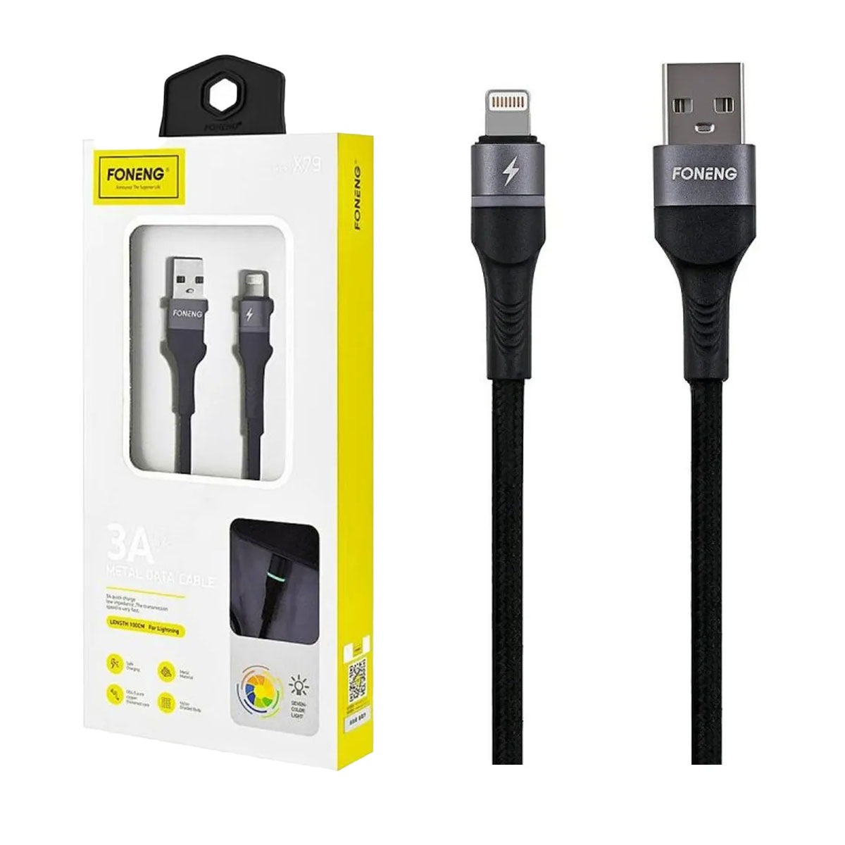 Cable Usb Rgb Foneng X79 Para Iphone - 1 Metro Carga Rapida