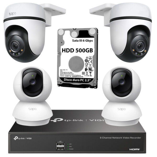 Copia - BOM - Kit de Seguridad Nvr Tp-Link Vigi + 4 Camaras IP Fhd 360°
