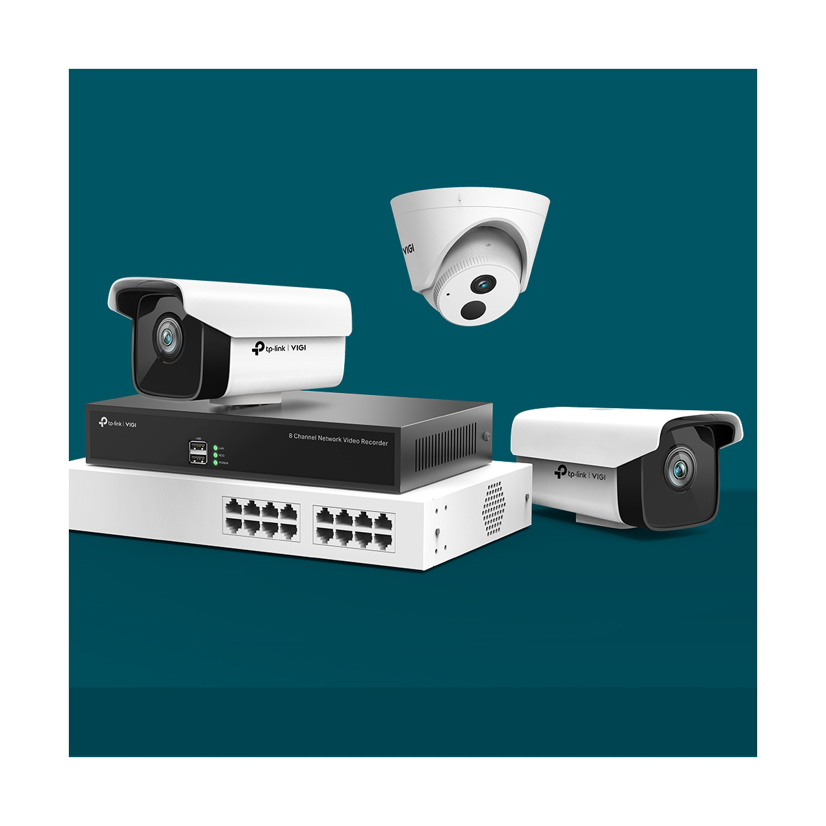 Copia - BOM - Kit de Seguridad Nvr Tp-Link Vigi + 4 Camaras IP Fhd 360°