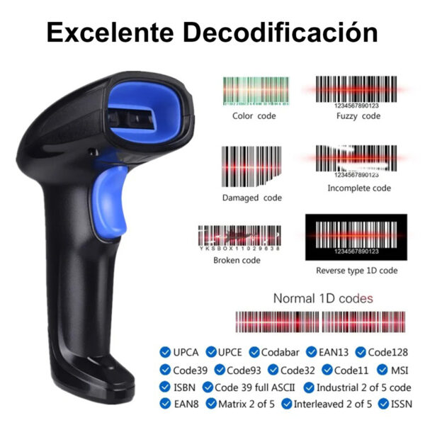 Lector Codigo Barras Scaner Inalambrico Wifi + Soporte