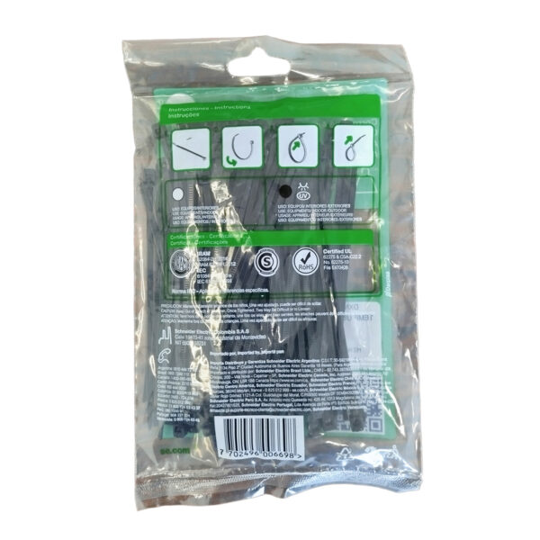 PRECINTOS 100X2.5MM - 100 UNIDADES NEGRO