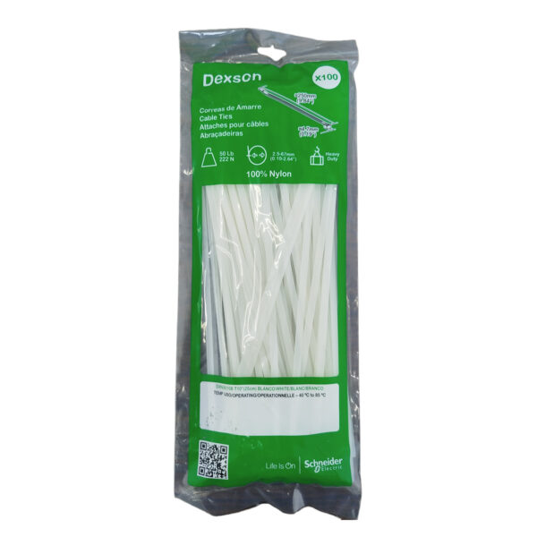PRECINTOS 250X4.7MM - 100 UNIDADES BLANCO