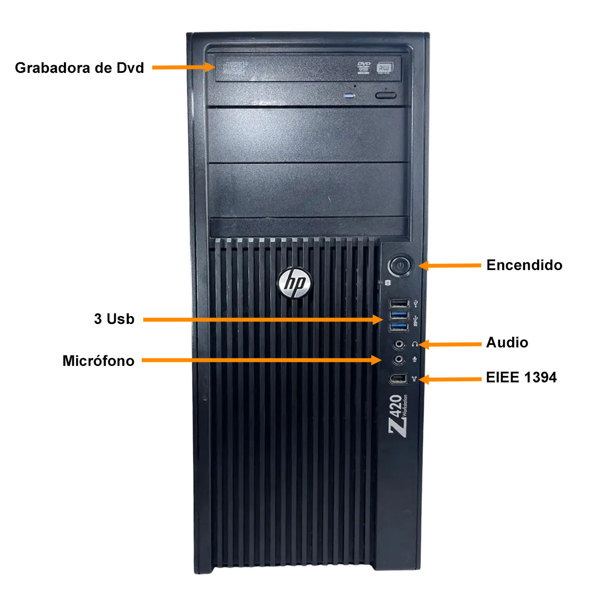 Pc Computadora Hp Z420 Xeon E5-1620 16gb 256gb Ssd + 2tb Hdd