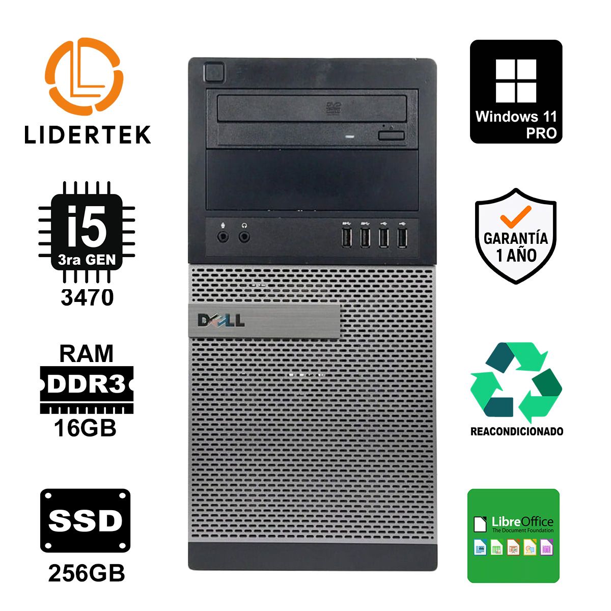 Torre Pc I5 - 16gb Ram - 500gb Hdd - Win10 Para Oficina -980